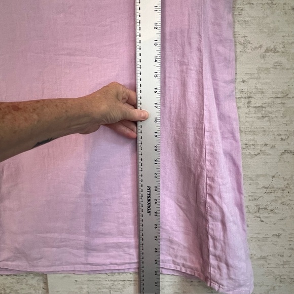 Flax 100% Linen Pink Sleeveless Top Sz Small Side Pockets Lagenlook Beach Summer - Picture 11 of 12